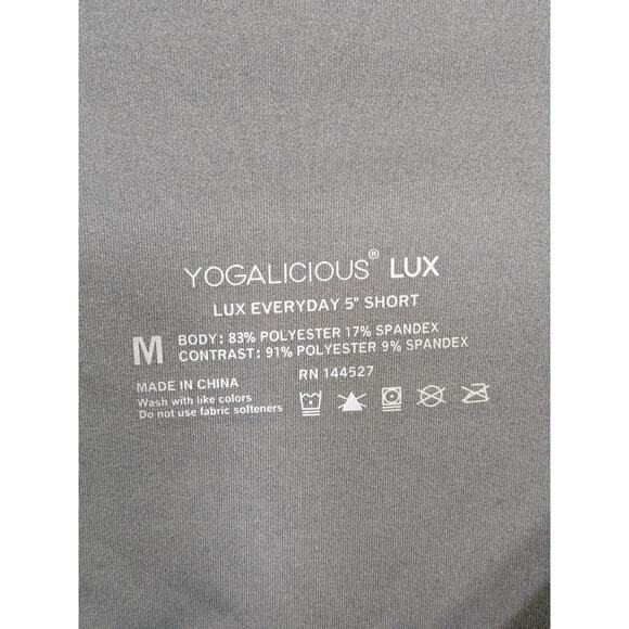 Yogalicious Lux Everyday 5" Biker Shorts Womens Medium Gray Stretch Pull On - Picture 8 of 10